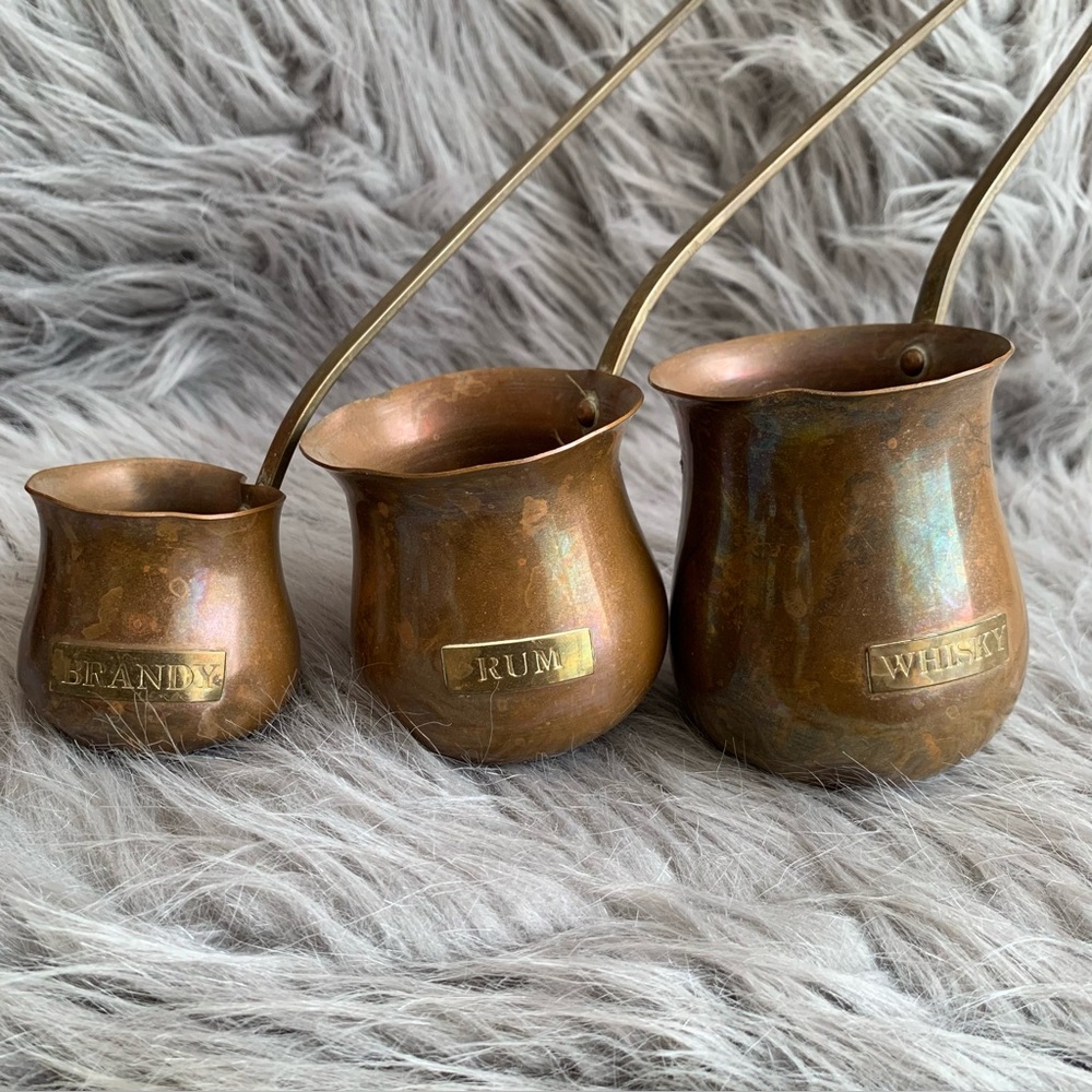 Antique Copper & Brass Spirit Measures